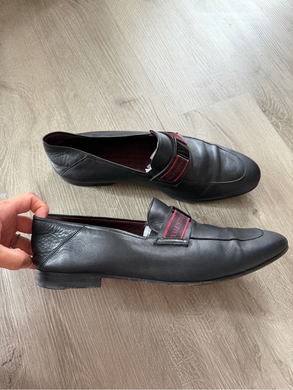 Valentino black men’s dress loafers EU 42